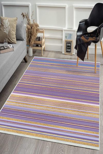 Birkilim Yıkanabilir Dekoratif Halı İpeksi Kaymaz Taban | MLN-IP-HS-398