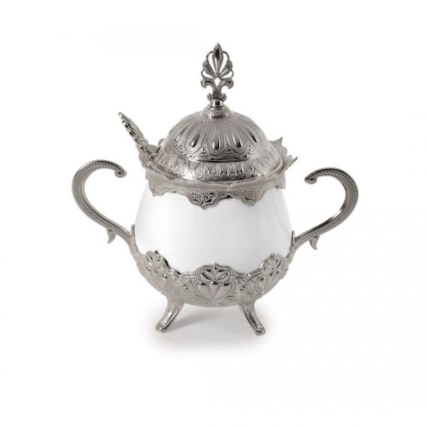 İpek| Gümüş Kapaklı Kulplu Şekerlik|13-004-K-19