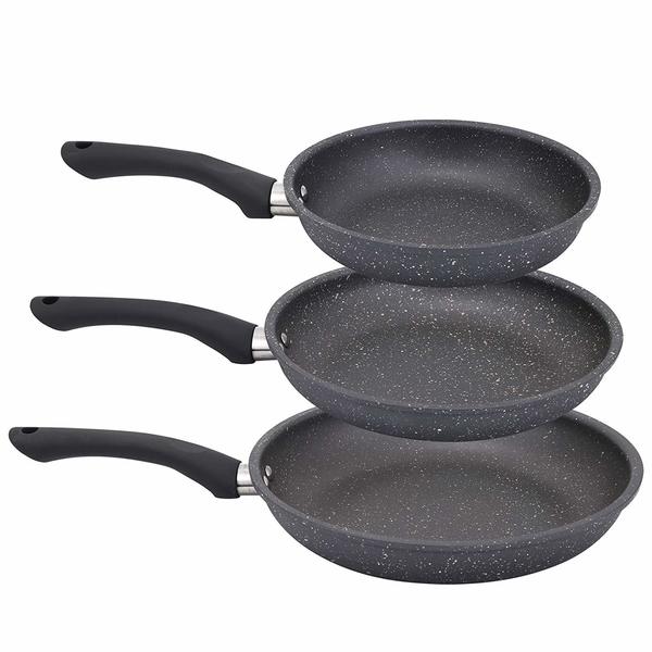 Shov 3'lü Tava Seti Seramik Kaplama | İndüksiyonlu | Siyah
