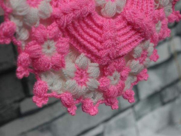 El İşi Yün Lif Pembe Papatya