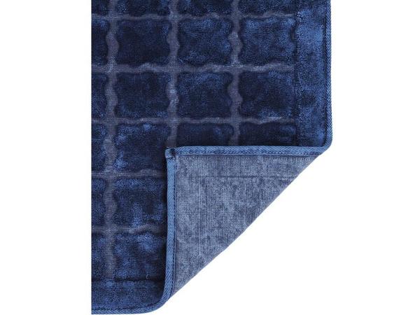 Lot de 2 tapis de bain Bergama en coton bleu marine