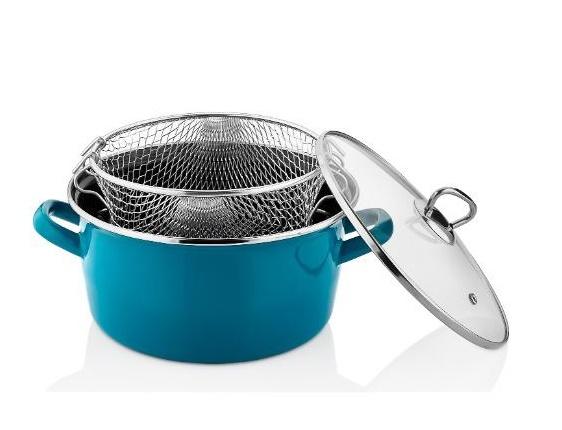 Bayev | 22 cm Turkuaz Kızartma Tenceresi