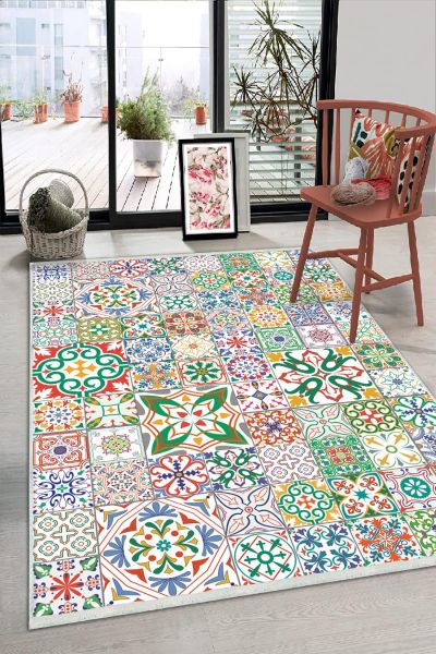 Birkilim Yıkanabilir Dekoratif Halı İpeksi Kaymaz Taban | MLN-IP-HS-302