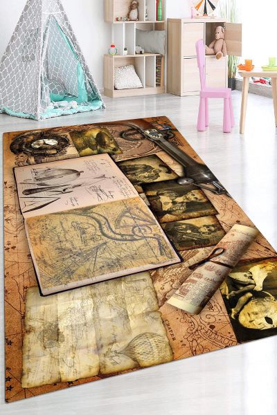 Birkilim Yıkanabilir Dekoratif Halı İpeksi Kaymaz Taban | MLN-IP-HP-680