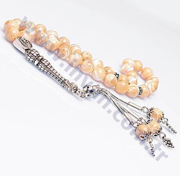 Rosenkranz aus Perlmuttstein (925 AYAR SILBER)