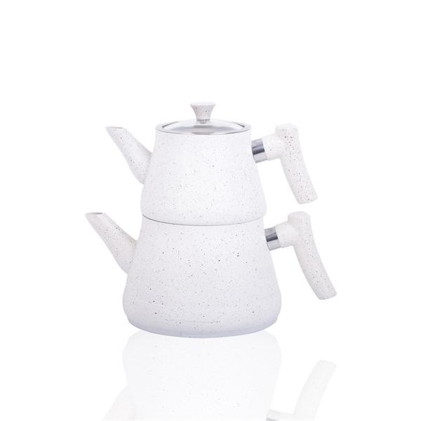 Bayev Bakalit Saplı Granit Çaydanlık 200470- BEYAZ