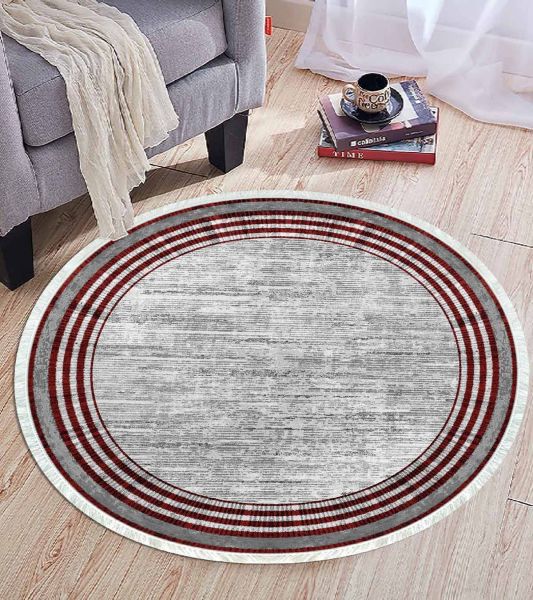 Birkilim Yuvarlak Yıkanabilir Dekoratif Halı İpeksi Kaymaz Taban | MLN-IP-YU-HT-665