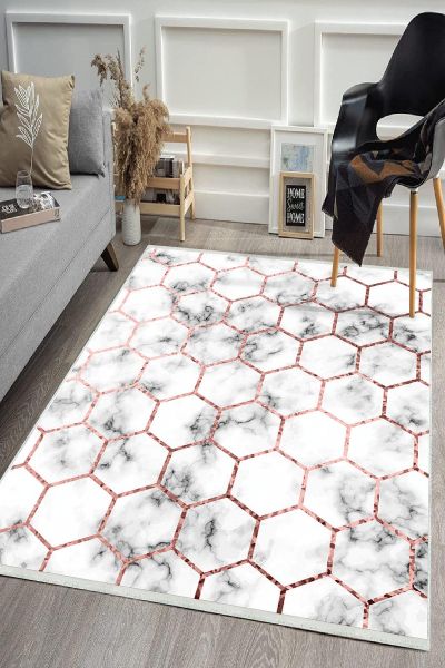 Birkilim Yıkanabilir Dekoratif Halı İpeksi Kaymaz Taban | MLN-IP-HS-435