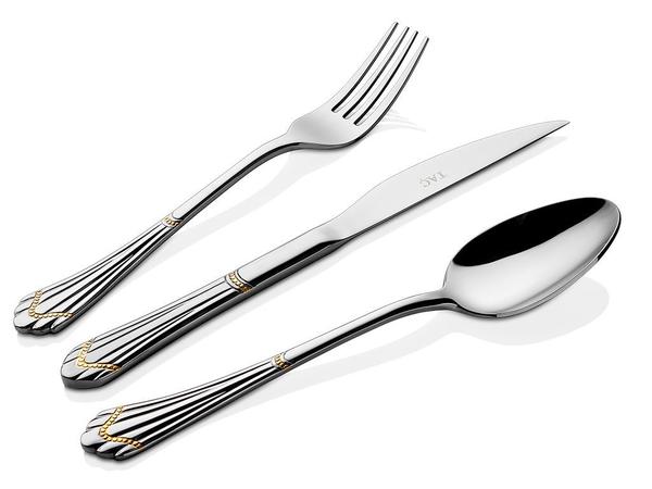 Taç Cornella Virga Gold 90 Parça Çatal Kaşık Bıçak Seti | Tac-5007