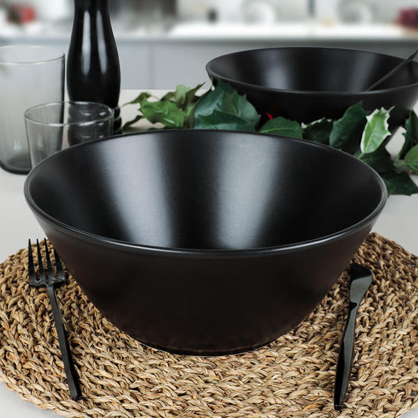 Mat Siyah Hitit Salata Kasesi 24 Cm 2 Adet | Keramika