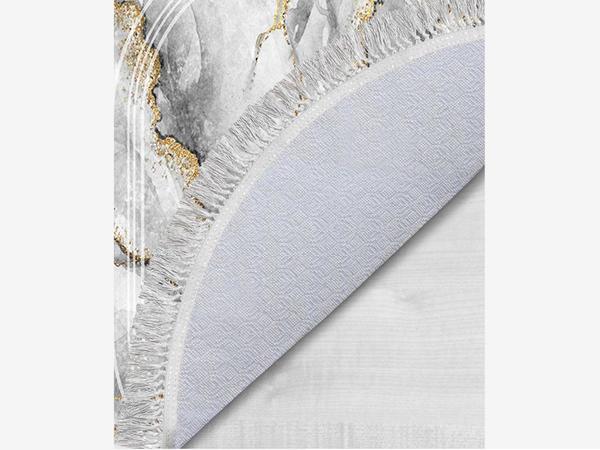 2-teiliges Badmatten-Set mit ovalen Fransen und Wald