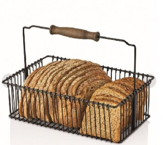 Panier en fer forgé Vip Ahmet | Support à pain | 20X30 Cm | Noir | VIPAHMET-VP-168