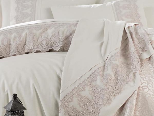 Gizem Fransız Güpürlü Gelin Seti Bej | Dantela