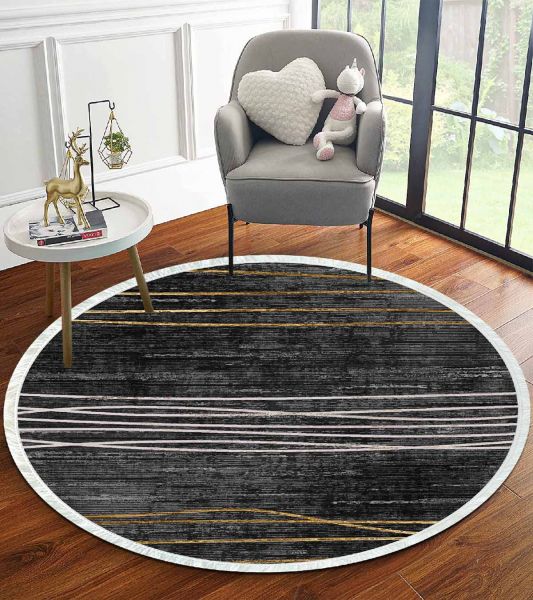 Birkilim Yuvarlak Yıkanabilir Dekoratif Halı İpeksi Kaymaz Taban | MLN-IP-YU-HT-702