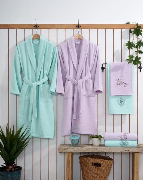 Soley Selva Economic Family Bademantelset Mint-Lila
