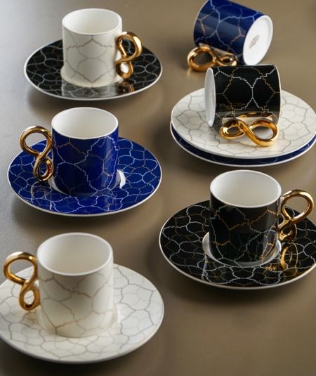 6Lı Porselen Kahve Fincan Takımı