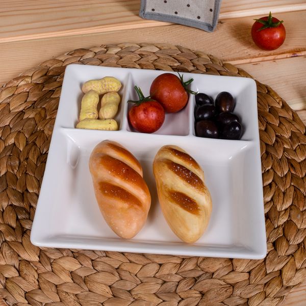 4-Fach Frühstücksteller Weiß | K+