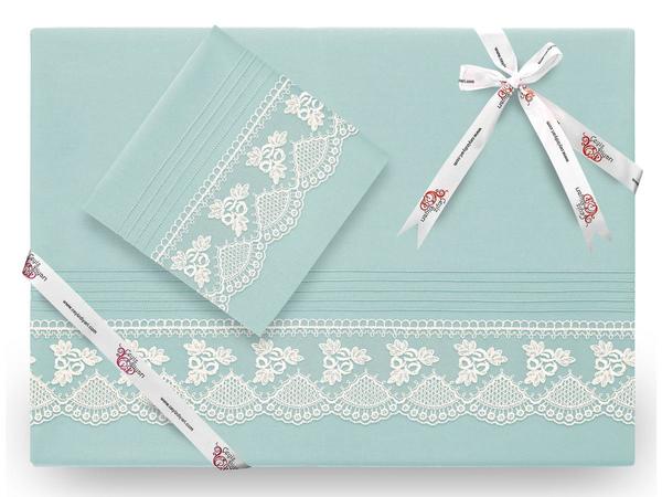 Monolithic Lux French Guipure Bettbezug Set Mint