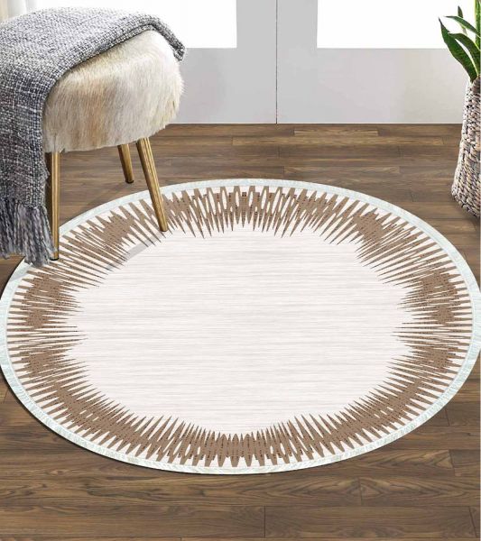 Birkilim Yuvarlak Yıkanabilir Dekoratif Halı İpeksi Kaymaz Taban | MLN-IP-YU-HY-1183