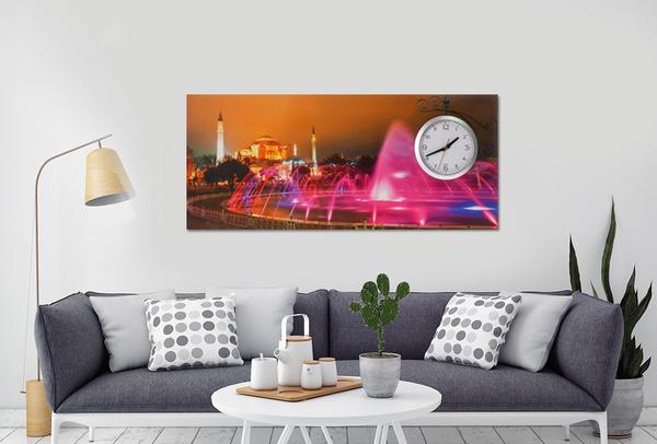 Duvar Tablosu Saatli Ayasofya Camii 87cm
