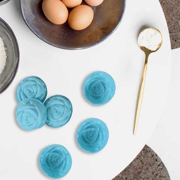 Mavi Silikon Muffin Gül 6 Adet - MYS 200 | Mys Slicone