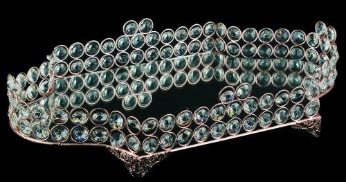 Dekonaz Lüks Kristal Dekoratif El Yapımı Servis Tabağı | Bakır