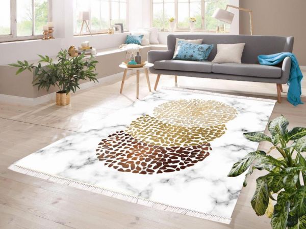 Digital Printing Non-Slip Base Velvet Carpet Ande White 80x300 Cm