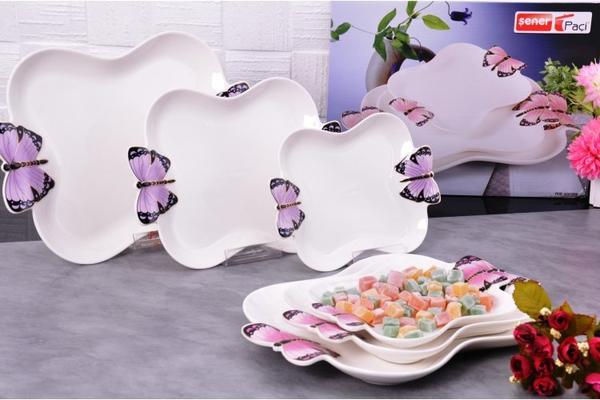 Paci Violetta Çerezlik Seti 3 Parça Mor