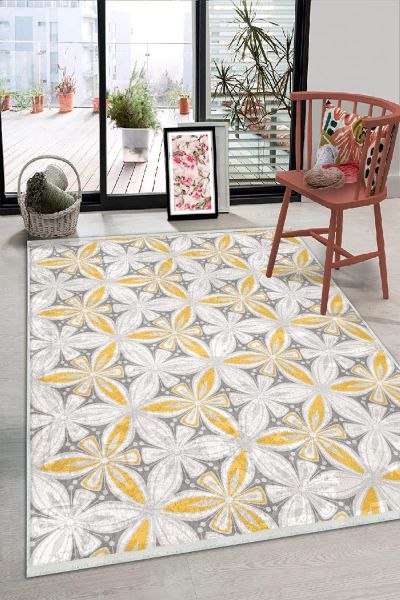 Birkilim Yıkanabilir Dekoratif Halı İpeksi Kaymaz Taban | MLN-IP-HS-346