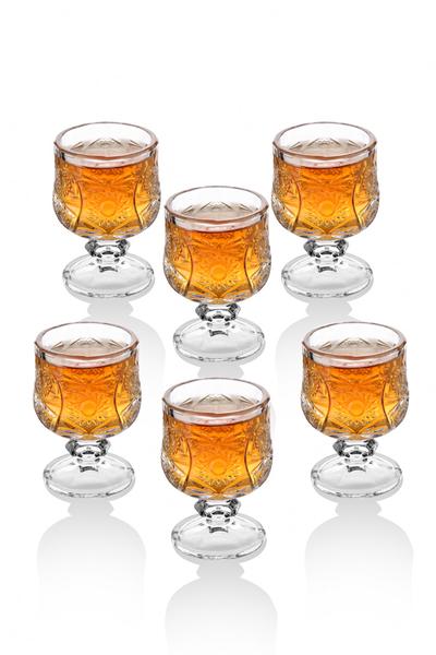 Queen's Kitchen | Geniş Kristal Kesme 6 Adet Kahve Yanı Bardağı