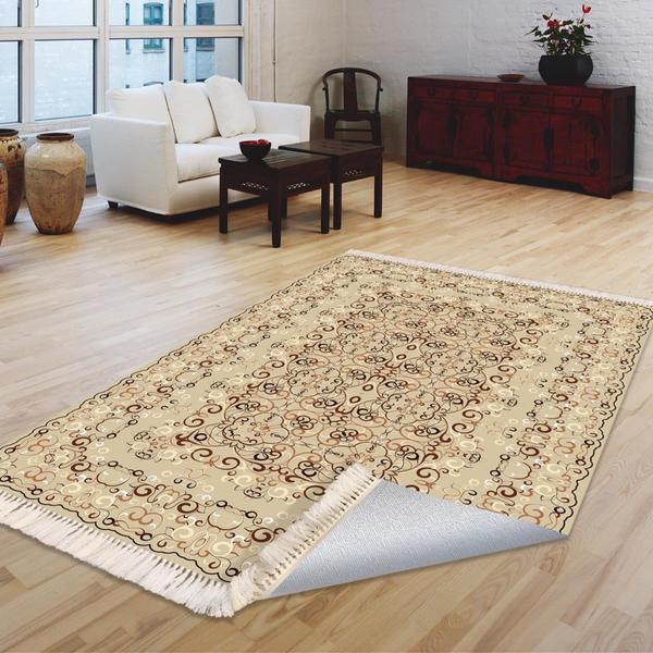 Milano Yıkanabilir Dekoratif Halı Kaymaz Taban | 8mm | Bej | MLN-HK034-1