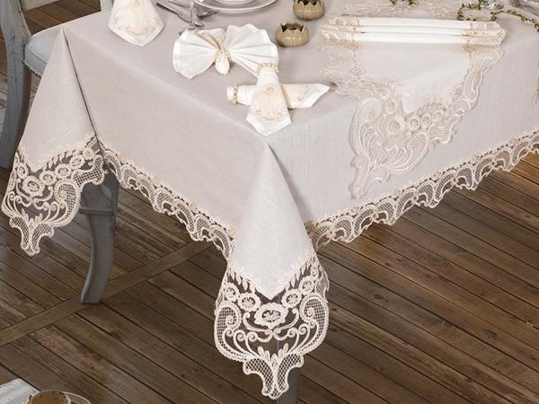 Nappe de table Elif 26 pièces crème