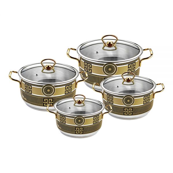 طقم أواني طهي سيلين 8 قطع مزين بالذهب الأسود