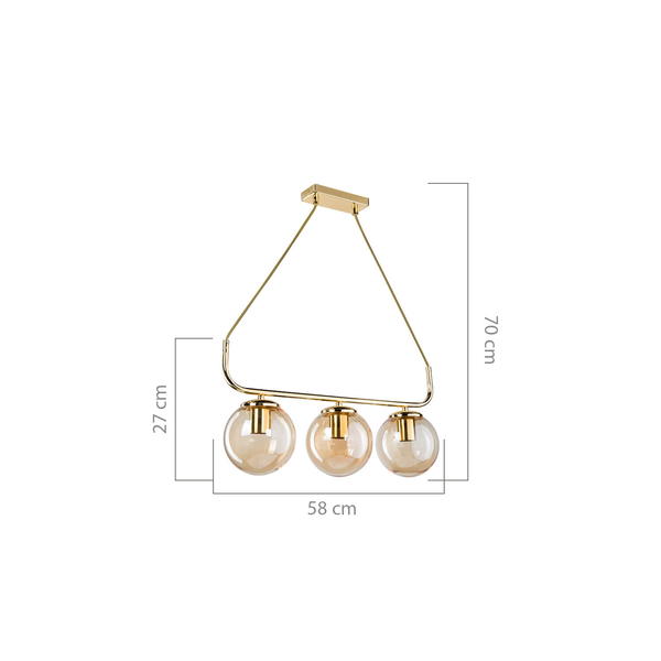 Terena 3-reihiger Kronleuchter Gold