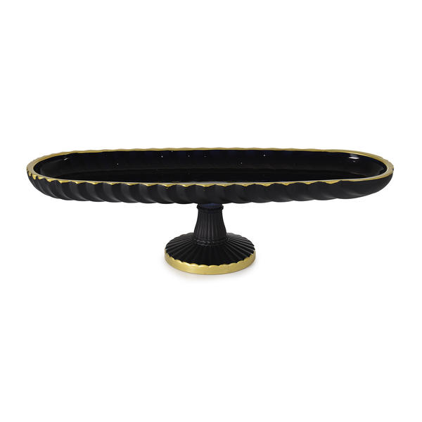 GLASS LEGS DIKD. CEMRE PLATE MATTE BLACK 39x14 cm | IPEK-SNC059