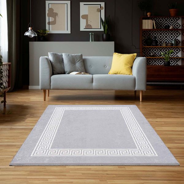 Siela | Latex Yıkanabilen Halı | Gri | 1210-Gray