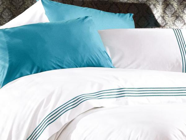 Lara Nakışlı Nevresim Takımı Turkuaz