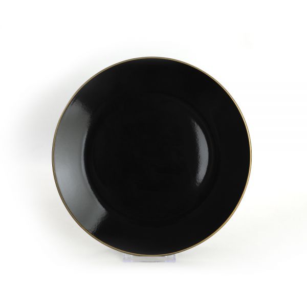 Assiette de Service en Or Egée Noir 26 Cm 6 Pièces | céramique