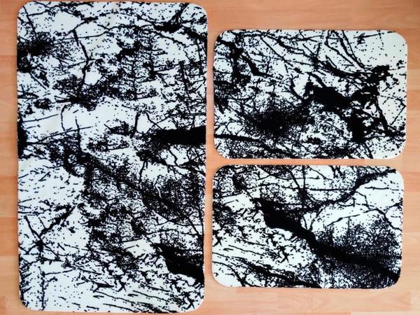 Elegance Triple WC Set Cracked Stone Weiß