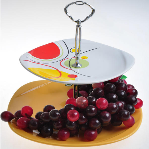 Rengarenk Karem İkramlık 2 Katlı | Keramika