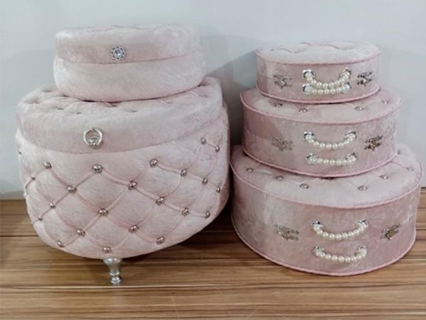 Yarım Ay 5 Li Çeyiz Sandık Takımı Pudra