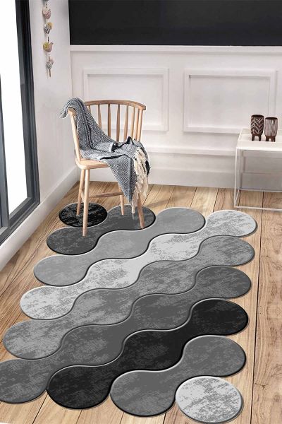 Birkilim Lazer Kesim Yıkanabilir İpeksi Kaymaz Taban Dekoratif Halı | MLN-IP-HT-883