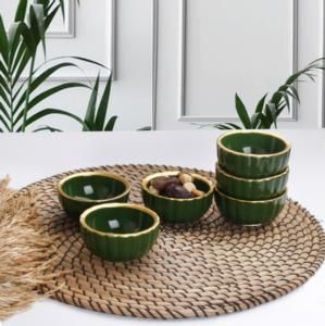 Fatih 6'lı Golf Seramik Yeşil Sosluk Çerezlik Kase