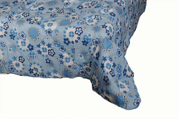 Ekvator Mavi Çiçek Yangın Lüks Çift Kişilik Yorgan | Mavi | ED-7028