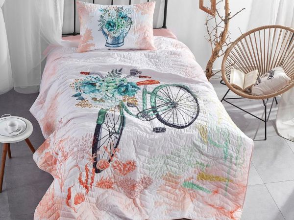 Dowry Carry Gesteppte Einzel-Tagesdecke Weiß