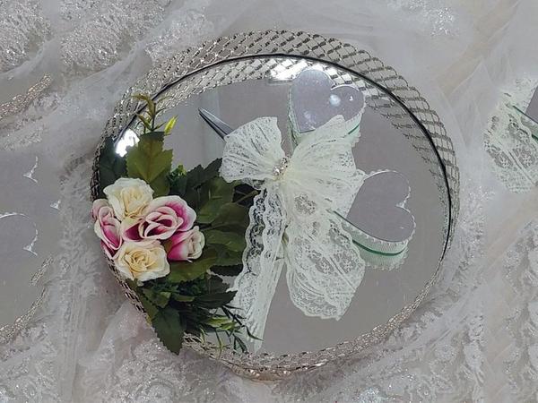 Ferforje Aynalı Nişan Tepsisi