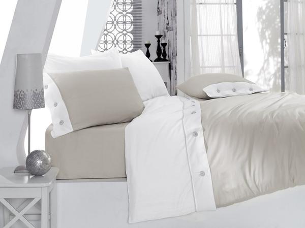 Cotton Box Dugmelı Saten Nevresim Takımı Fashıon Gri Çift Kişilik | Cotton Box