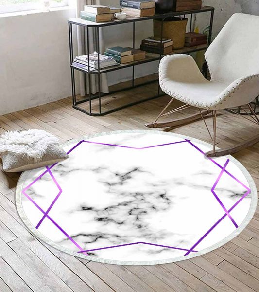 Birkilim Yuvarlak Yıkanabilir Dekoratif Halı İpeksi Kaymaz Taban | MLN-IP-YU-HT-328