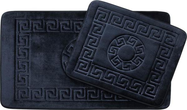 Vintage Premium Banyo Paspas Seti 2 Parça Siyah