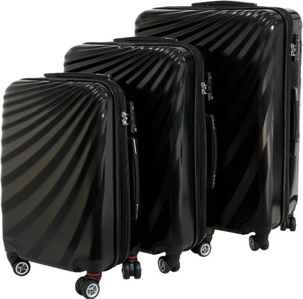 Viviana Hard Case 3'lü Bavul Seti 360° Dönen Tekerlekli | Siyah | TSA Kilitli